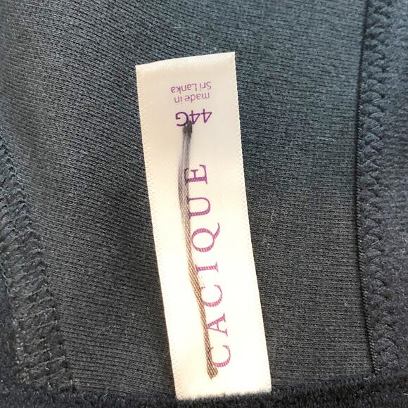 Cacique 44G Bra Plunge Cotton Stretch Plus Size Lane Bryant Underwire Solid 72 - Picture 10 of 11